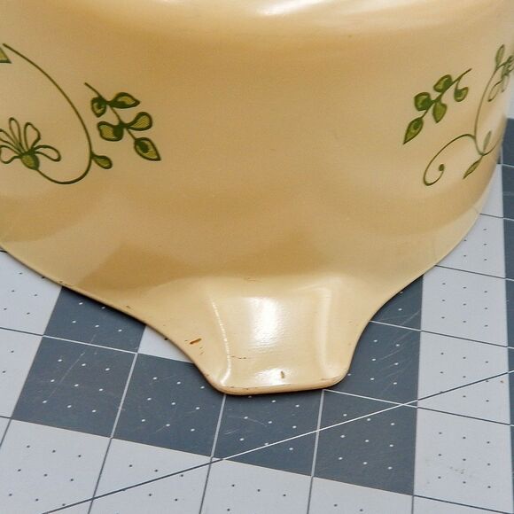 Pyrex Shenandoah Casserole Baking Dish 474-B Yellow W/Lid Green Floral 1.5 Liter - Picture 9 of 15